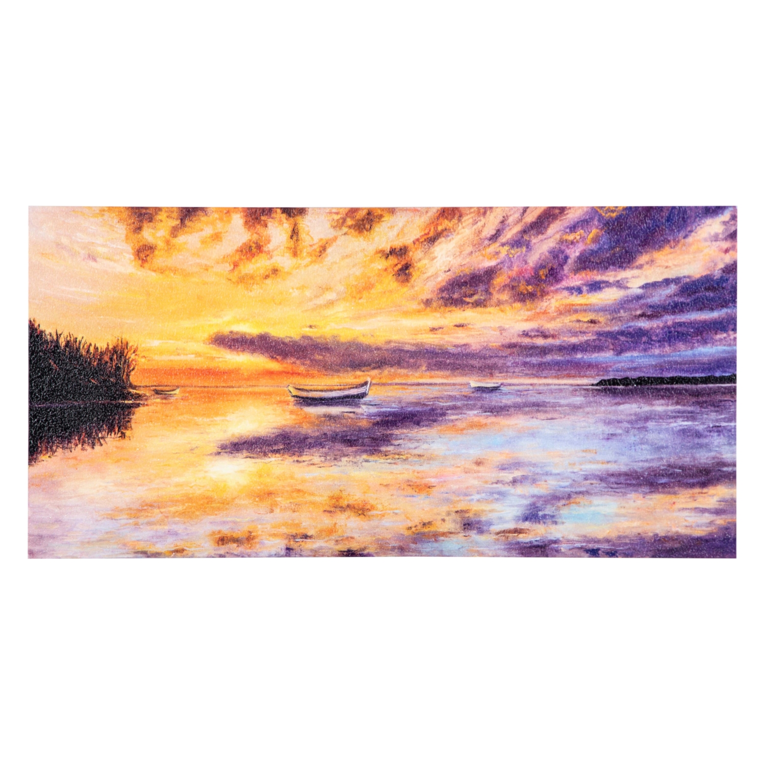 SUNSET ON THE SEA DOKULU KANVAS TABLO 50x100 CM 
